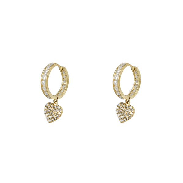 Zirconia Butterfly Huggie Hanging Earrings (14K)