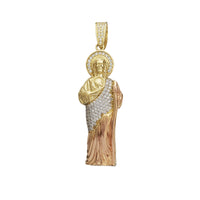 3-D Tricolor Color Icy Saint Jude Pendant (14K)