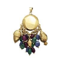 Fancy Dangling Acorns Pendant (18K)