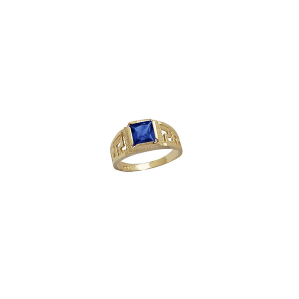 Zirconia Princess-cut Greek Textured Baby/Kid Youth Ring (14K)