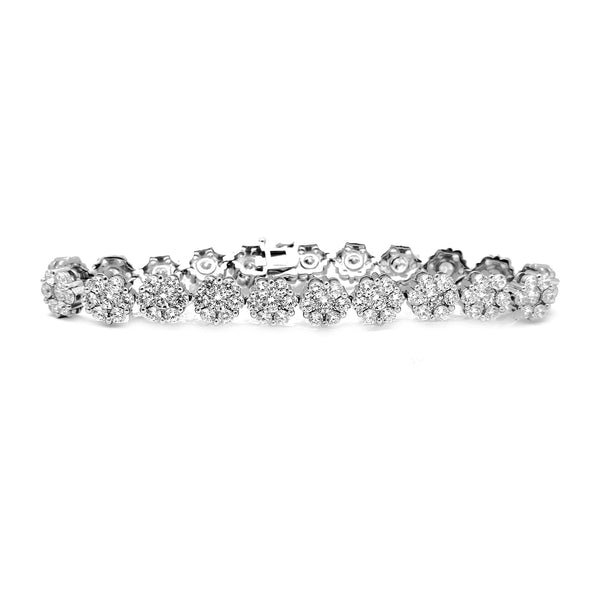 [8 mm] Zirconia Honeycomb Tennis Bracelet (Silver)