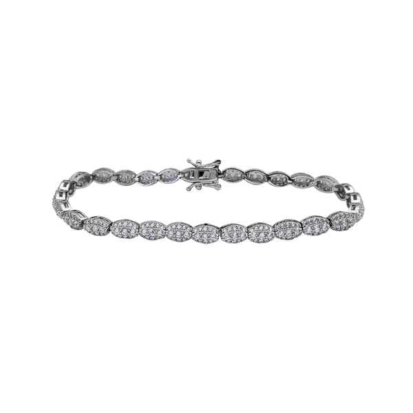 Icy Oval Tennis Bracelet (Silver)