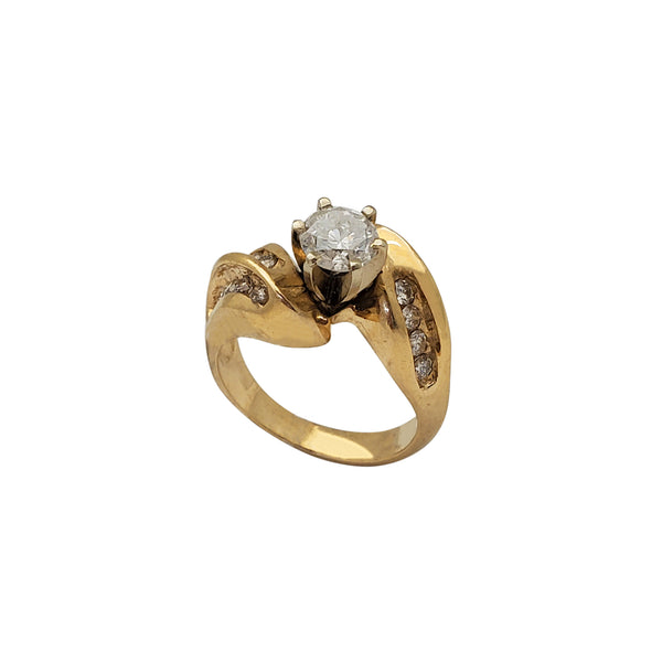 Diamond Bypass Engagement Ring (14K)