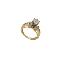 Diamond Channel-Set 6-Prong Engagement Ring (14K)