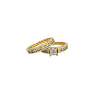 Diamond Two-Piece-Set Princess-cut & Baguette/Round Channel-Set Engagement Ring (14K)