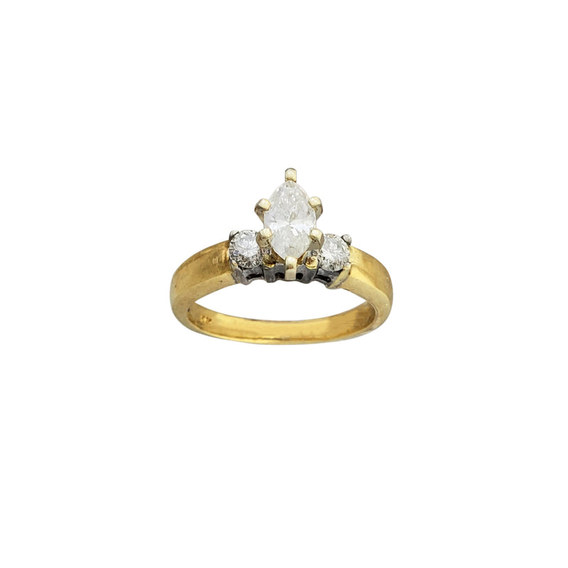 Diamond Marquise & Round Engagement Ring (14K)