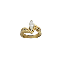 Diamond Bypass Marquise Engagement Ring (14K)