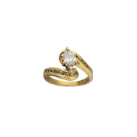 Diamond Bypass Marquise Engagement Ring (14K)