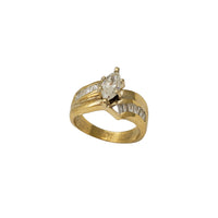 Diamond Marquise Swirl Channel-Set Engagement Ring (14K)