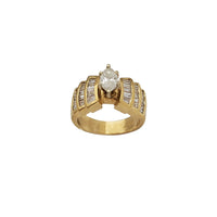 Diamond Marquise Ribboned Channel-Set Engagement Ring (14K)