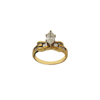 Diamond Marquise Ribboned Channel-Set Engagement Ring (18K)