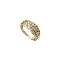 Zirconia Three-Rows Wedding Band Ring (14K)