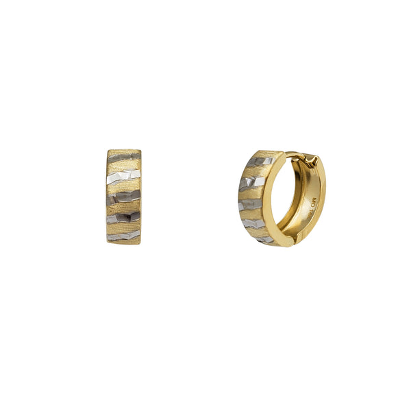 Two-Tone Huggie Earrings (14K)