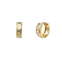 Two-Tone Huggie Earrings (14K)