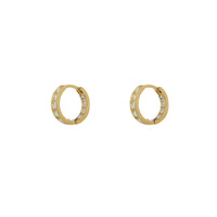 Zirconia Huggie Earrings (14K)