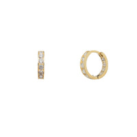 Zirconia Huggie Earrings (14K)