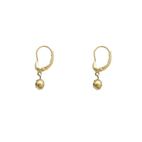 Zirconia Round Star Dangling Huggie Earrings (14K)