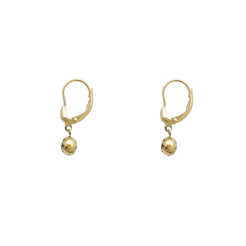 Zirconia Round Star Dangling Huggie Earrings (14K)