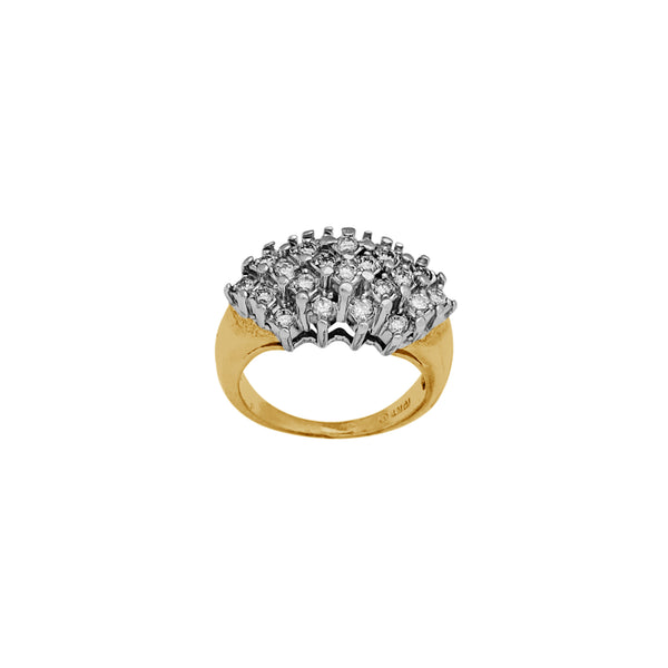 Diamond Two-Tone Cluster Band Ring (10K)