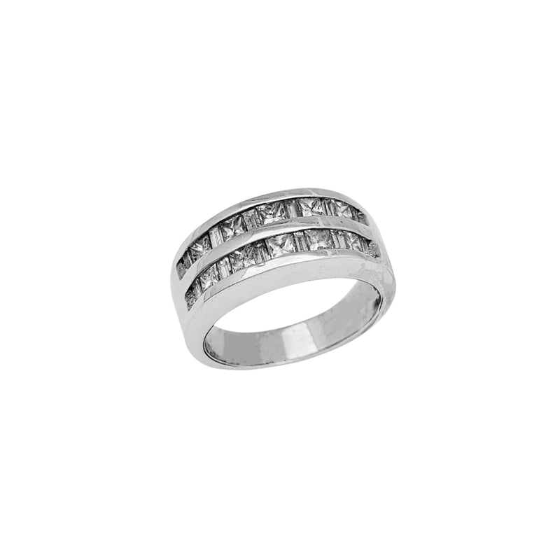 Diamond Baguettes & Princess Cut Band Ring (14K)