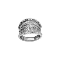 Diamond Baguettes & Princess-Cut Band Ring (14K)