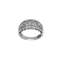 Diamond Round & Baguettes Band Ring (10K)