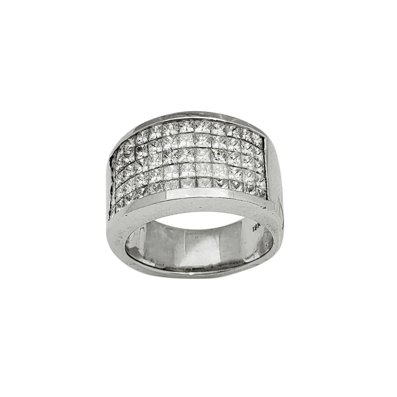 Diamond Invisible-Set Solid Band Ring (18K)