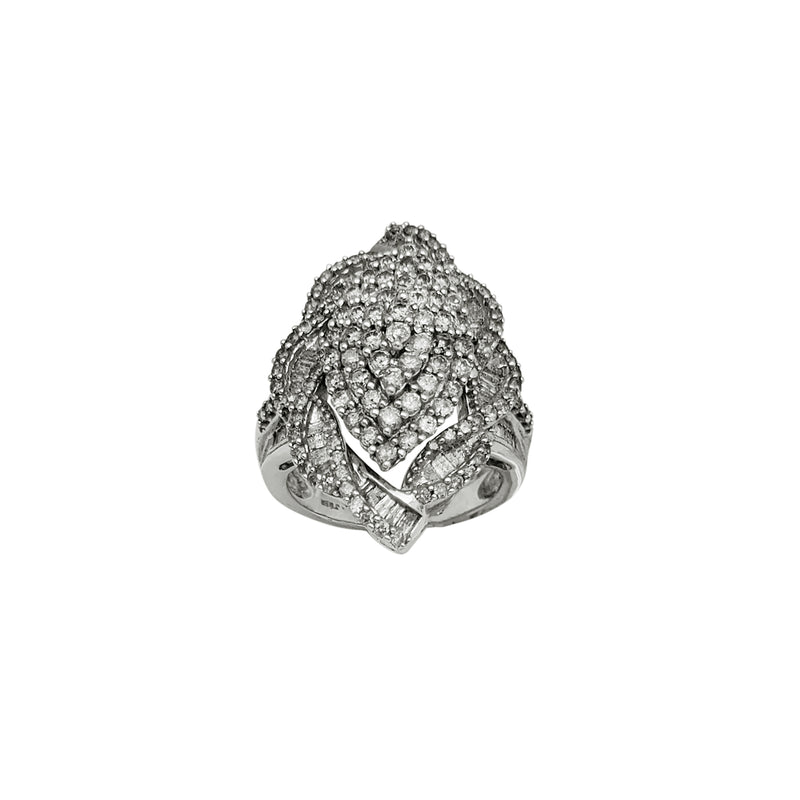 Diamond Marquise-shape Round & Baguettes Ring (10K)