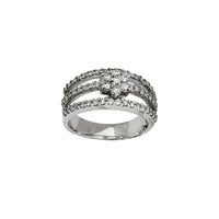 Diamond 3-Rows Flower Ring (14K)