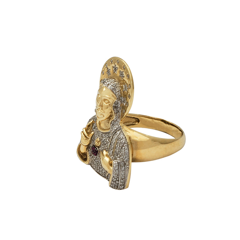 Diamond Sacred Heart Jesus Ring (14K)