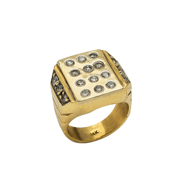 Diamond Rectangle Men's Ring (14K)