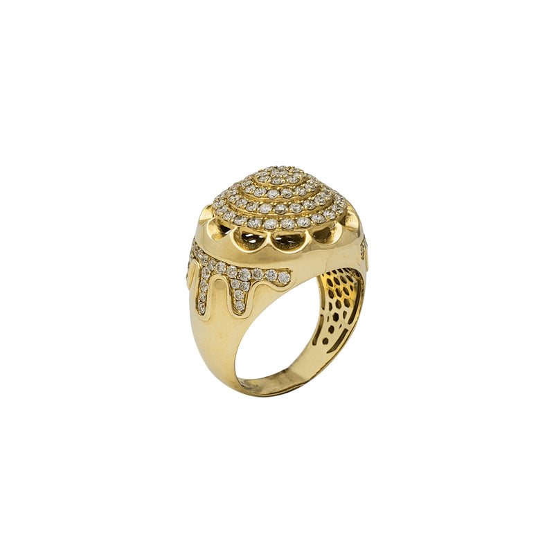 Diamond Dripping Iced-Out Men's Ring (14K)