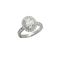 Diamond Oval Halo Pave Engagement Ring (18K)