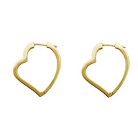 Diamond & Sapphire Heart-Shape Hoops Earrings (14K)