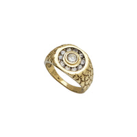 Zirconia Bezel Nugget Borderless Men's Ring (14K)