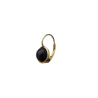 Cabochon Black Onyx Dangling Earrings (14K)