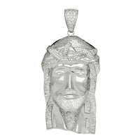 Zirconia Jesus Head Pendant (Silver)