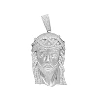 Zirconia Jesus Head Pendant (Silver)