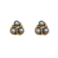 Diamond & South Sea Pearl Omega-Back Earrings (14K)