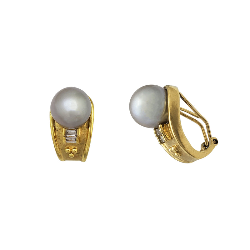 Omega back pearl outlet earrings