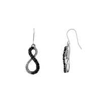 Black & White Diamond Infinity Hanging Earrings (14K)