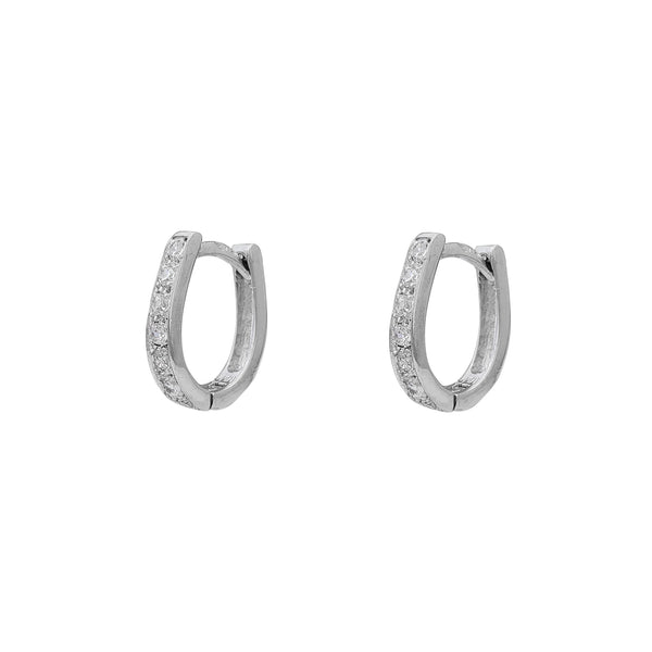 Diamond U-Shape Huggie Earrings (14K)