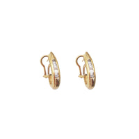 Baguette Hook Huggie Earrings (14K)