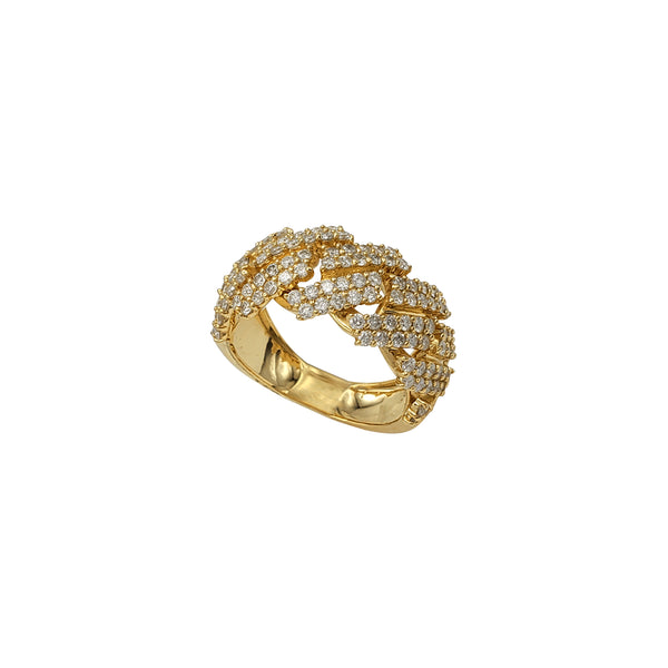 Diamond Monaco Edged Cuban Ring (14K)