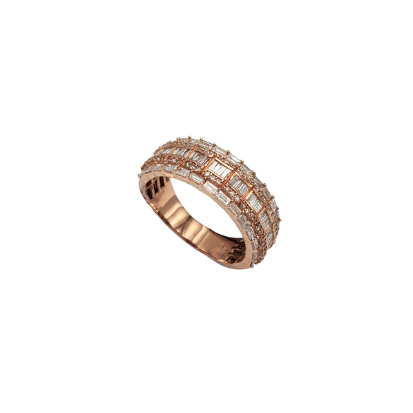 Diamond Baguettes & Round Band Ring (14K)