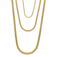 Two-Tone Hollow Diamond-Cut Popcorn Chain (14K/10K)