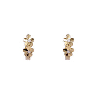 Zirconia Flowers Huggie Earrings (14K)