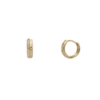 Zirconia Yellow-cuts Huggie Earrings (14K)