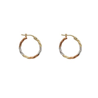 Tri-Color Rope Hoop Earrings (14K)