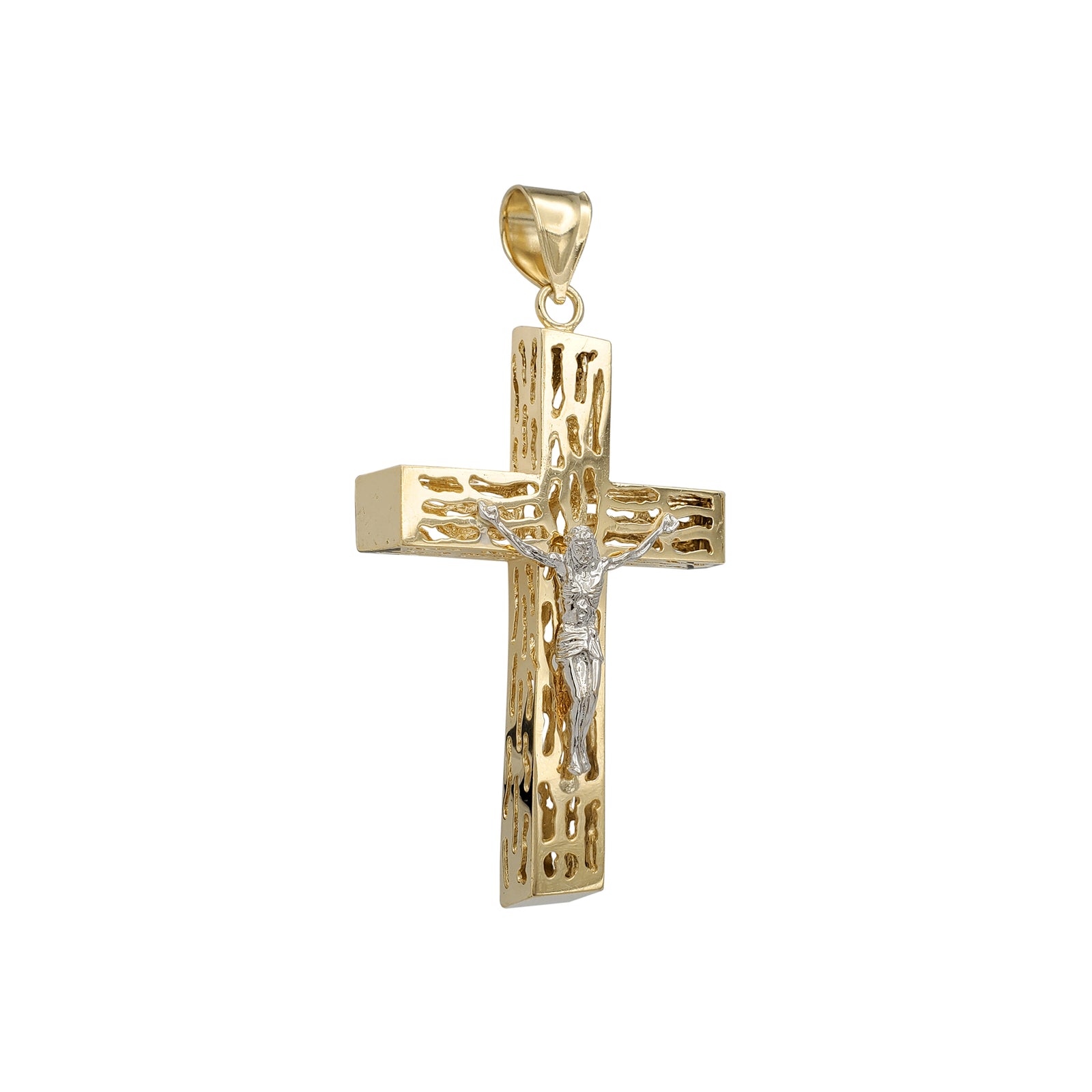 Etched Pattern Cross Pendant 14k Yellow cheapest Gold Religious Jewelry